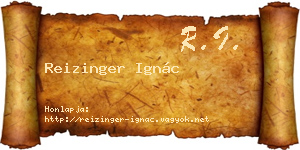 Reizinger Ignác névjegykártya